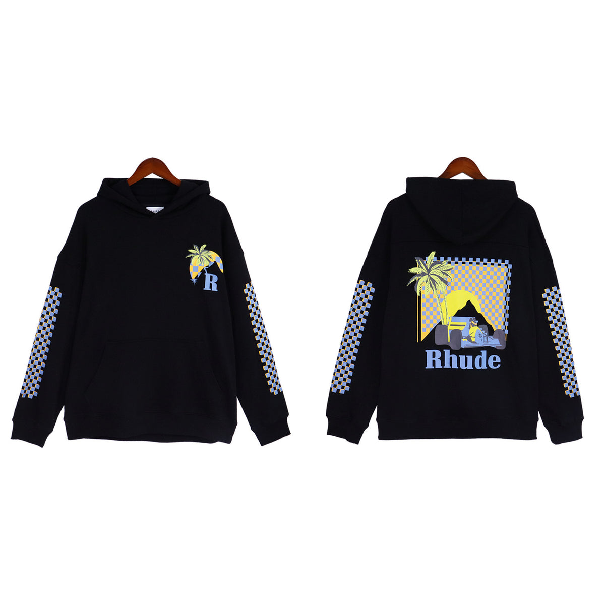 Rhude Cartoon Letter Hoodie Streetwear Cotton Pullover Sweatshirt