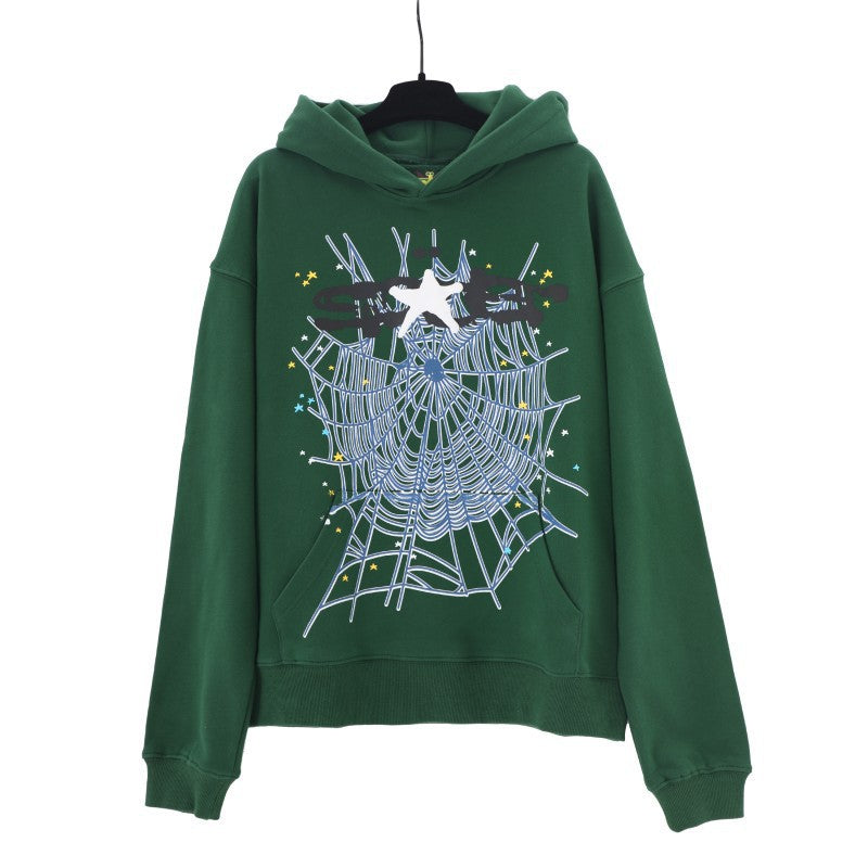 Sp5der Foam Print Spider Web Hoodie Sweatshirt Jogger Pants Set