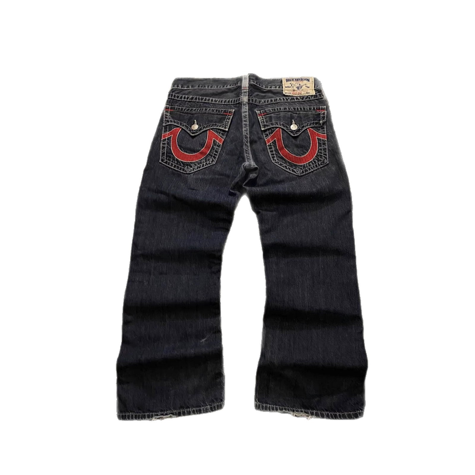 True Religion Vintage Horseshoe Embroidery Straight Jeans Women