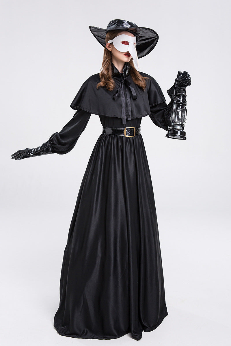 Halloween Men & Women Plague Doctor Cosplay Medieval Couple Party Sets