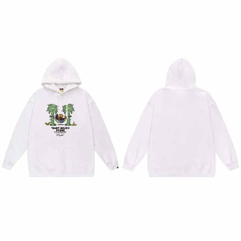 BAPE Hoodie Baby Milo Ape Head Multi Graphic Street Fleece Pullover