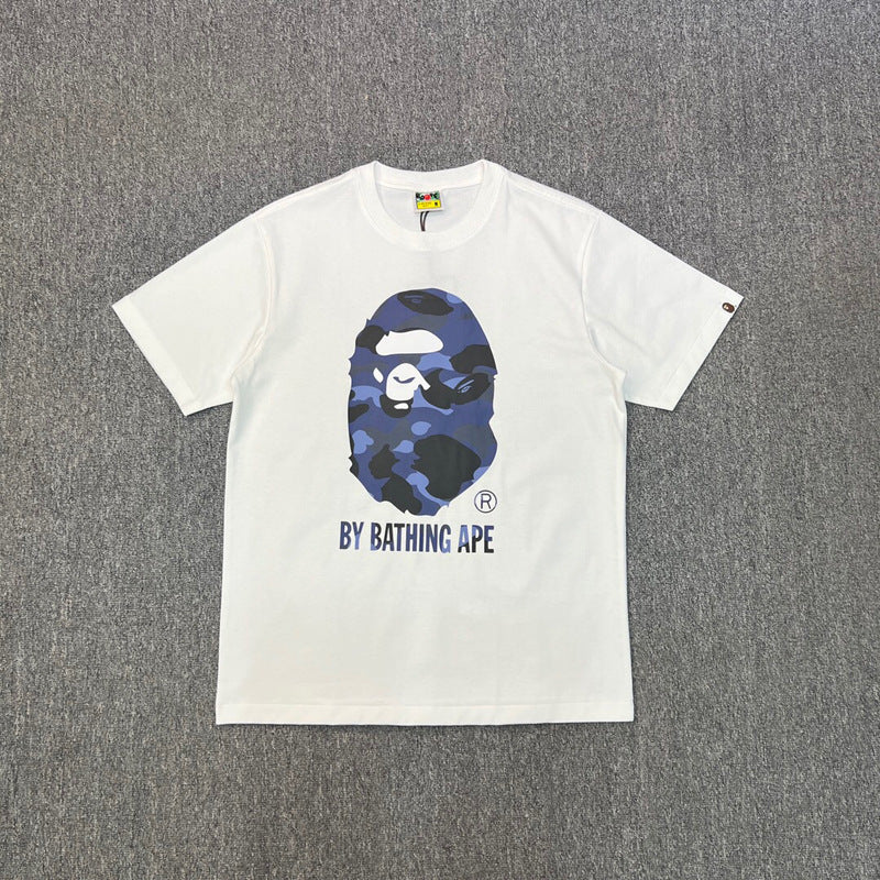BAPE Ape Shark Graphic Print Loose Unisex Heavyweight Cotton T-Shirt