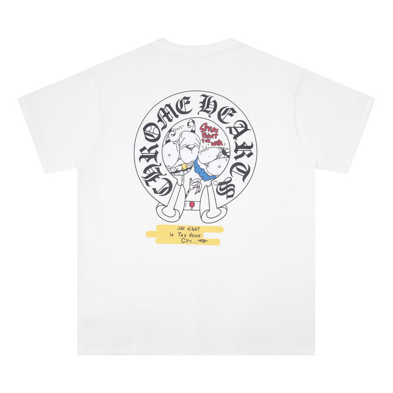 Chrome Hearts Horseshoe Cross Floral Crew Neck T‑Shirt Unisex