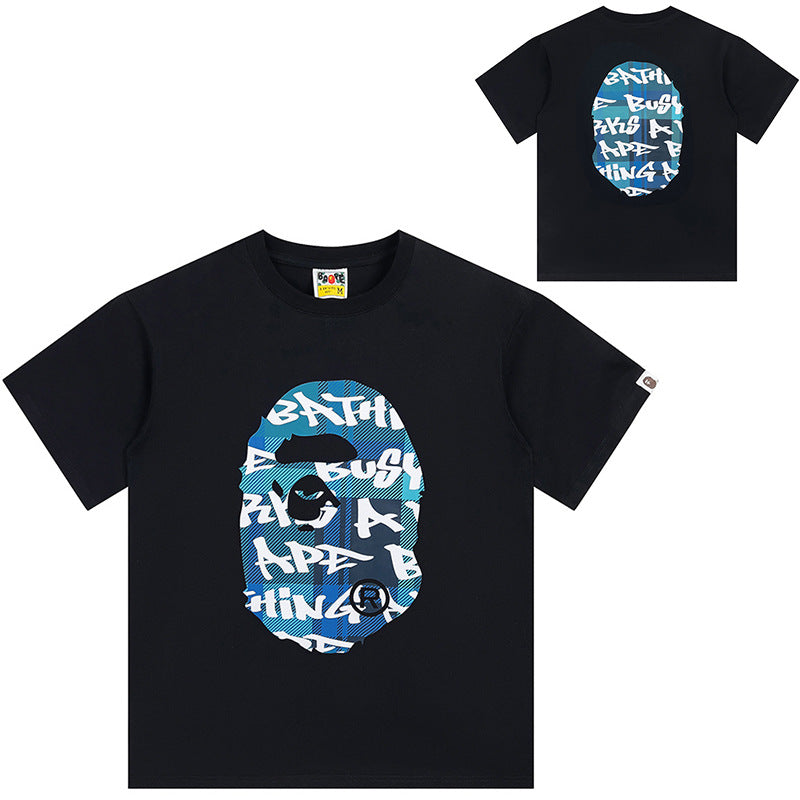 BAPE Shark Camo Graphic Tee Loose Unisex Streetwear T-Shirt
