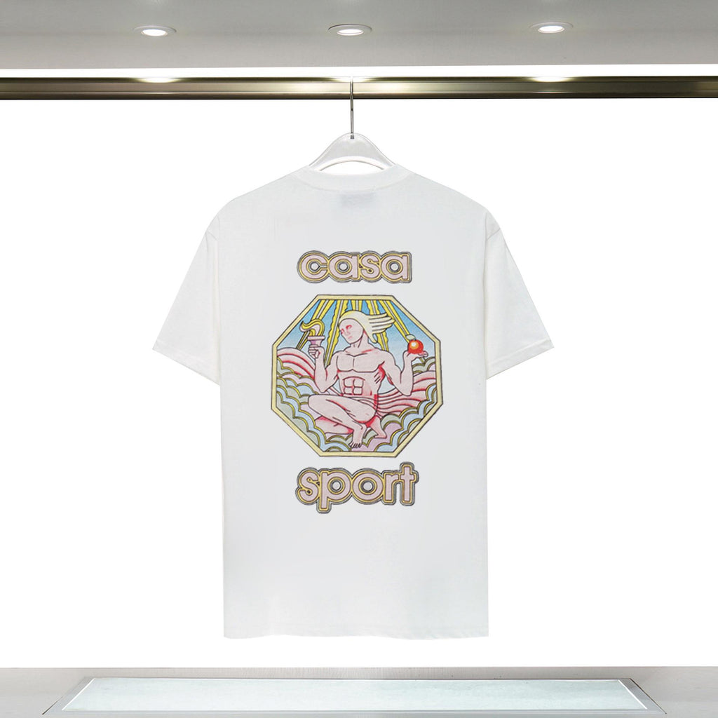 Casablanca Arch Graphic Logo Print Short Sleeve Tee Streetwear Unisex