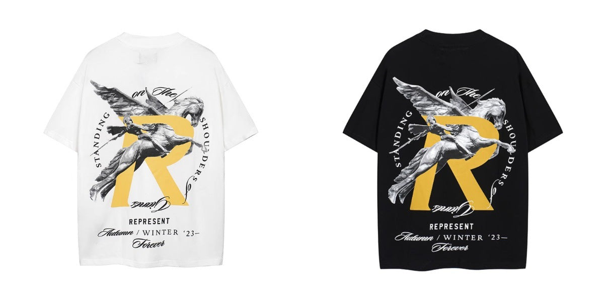 Represent Shark Washed Graphic Oversized Tee Streetwear Unisex