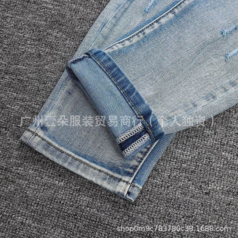 Amiri Patch Distressed Paint‑Splash Slim Fit Denim Jeans Unisex