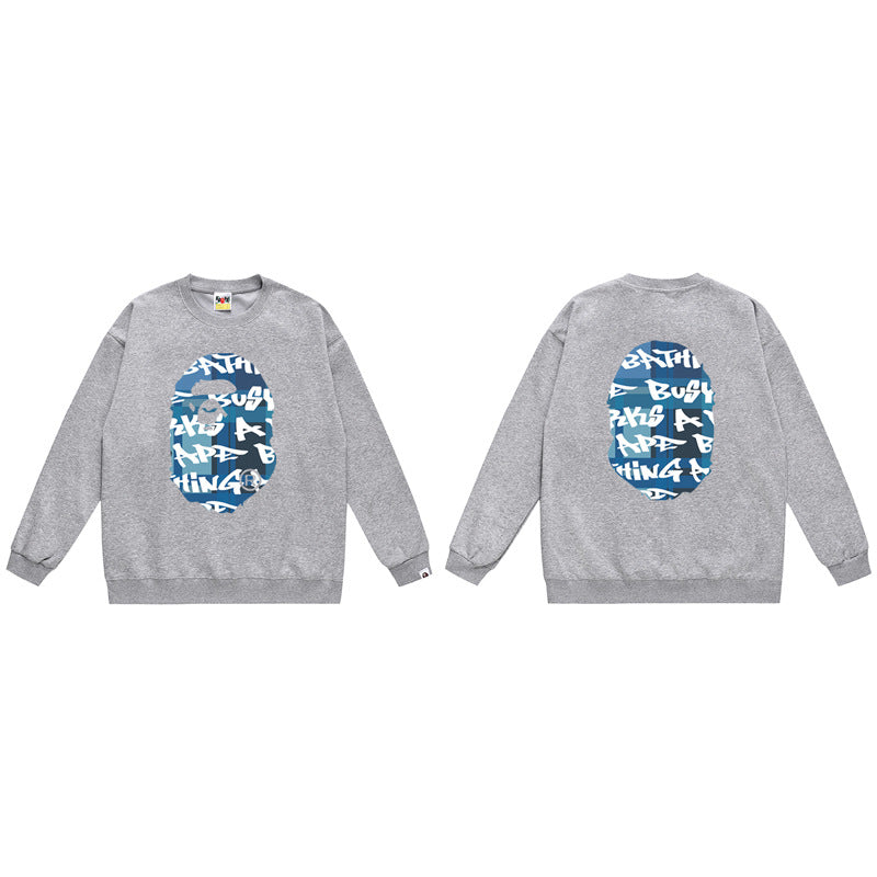 BAPE Ape Head Crewneck Sweatshirt Multi Print Streetwear Pullover
