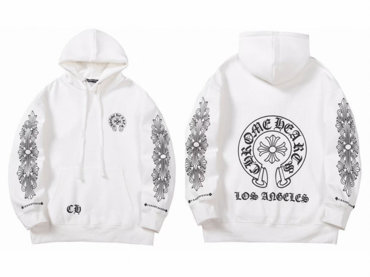 Chrome Hearts Gothic Graphic Print Pullover Hoodie Streetwear Unisex