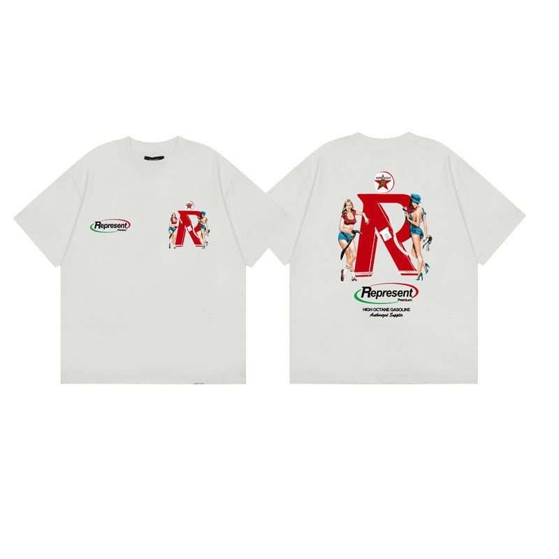 Represent Shark Washed Graphic Oversized Tee Streetwear Unisex