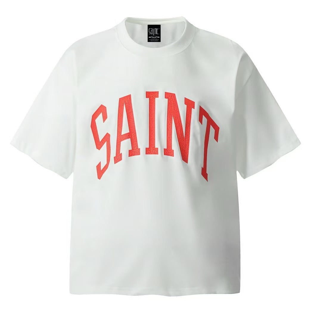 Saint Michael Vintage Washed Multi‑Print Graphic Oversized Tee Street