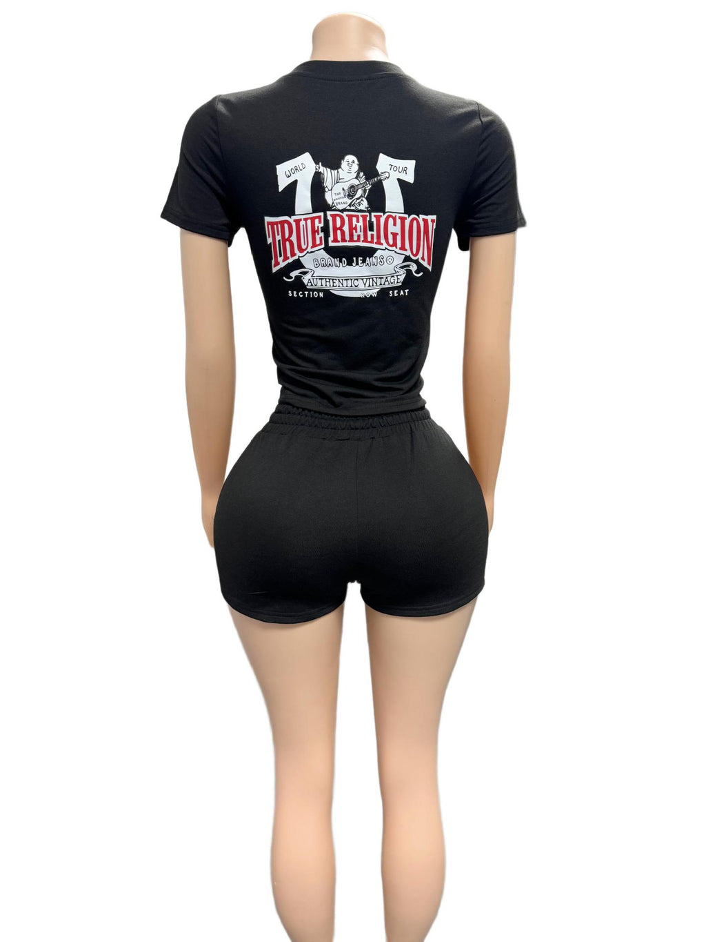 True Religion Horseshoe Graphic Print Tee Shorts 2 Piece Set