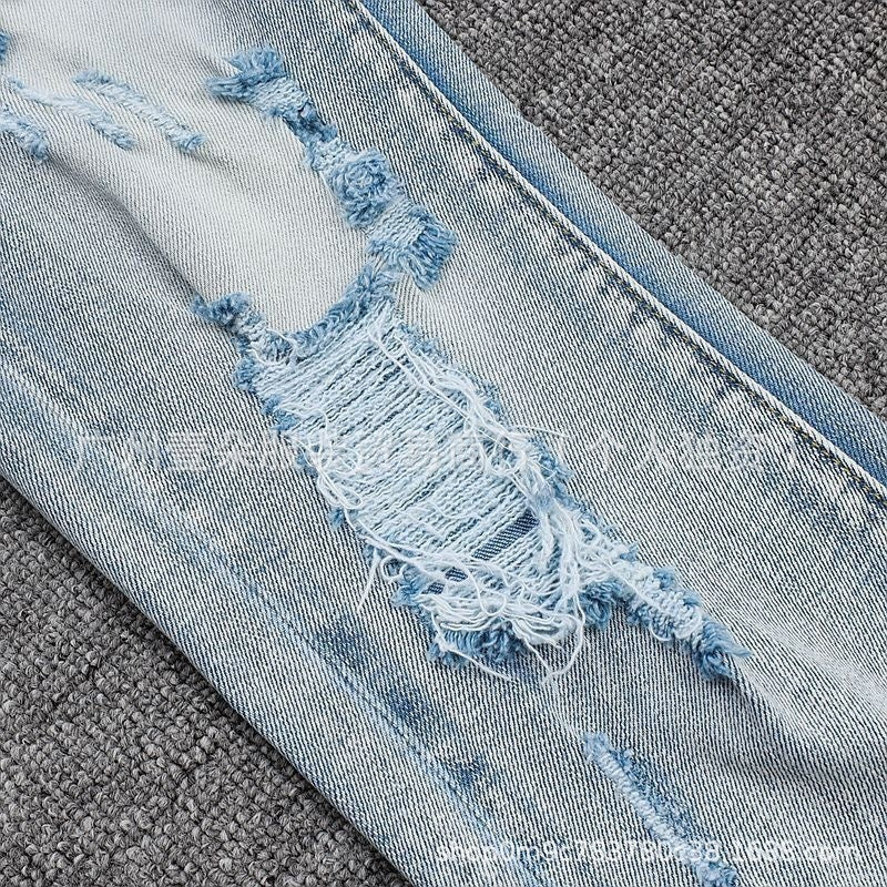 Amiri Patch Distressed Paint‑Splash Slim Fit Denim Jeans Unisex
