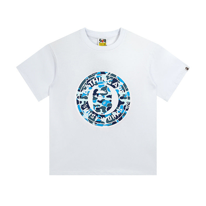 BAPE Shark Camo Graphic Tee Loose Unisex Streetwear T-Shirt