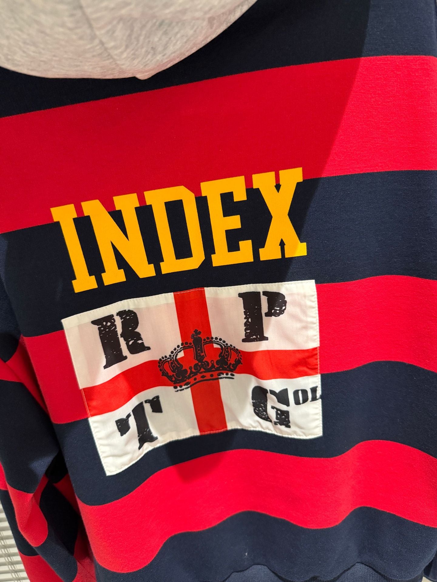 Protocol Index Striped Horse Embroidery Hoodie Rugby Sweatshirt Unisex