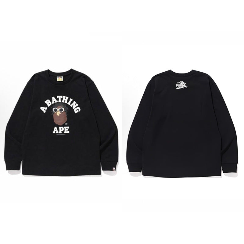 Bape Baby Milo Camo Ape Head Graphic Oversized Long Sleeve Tee Street