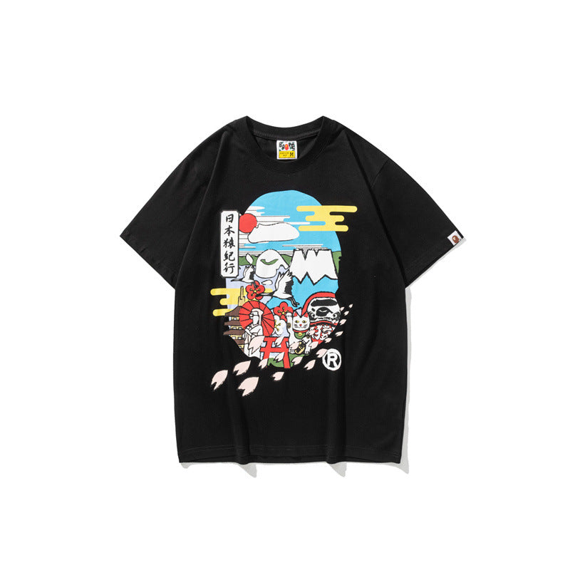 Bape Maneki Neko Ape Head Graphic Oversized Tee Streetwear Unisex