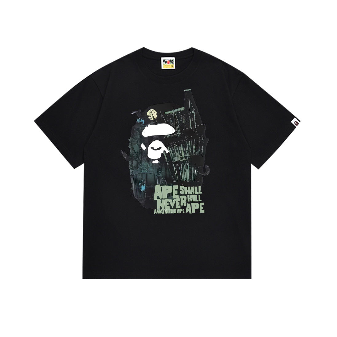 Bape Multi‑Camo Ape Head Graphic Oversized Tee Streetwear Unisex