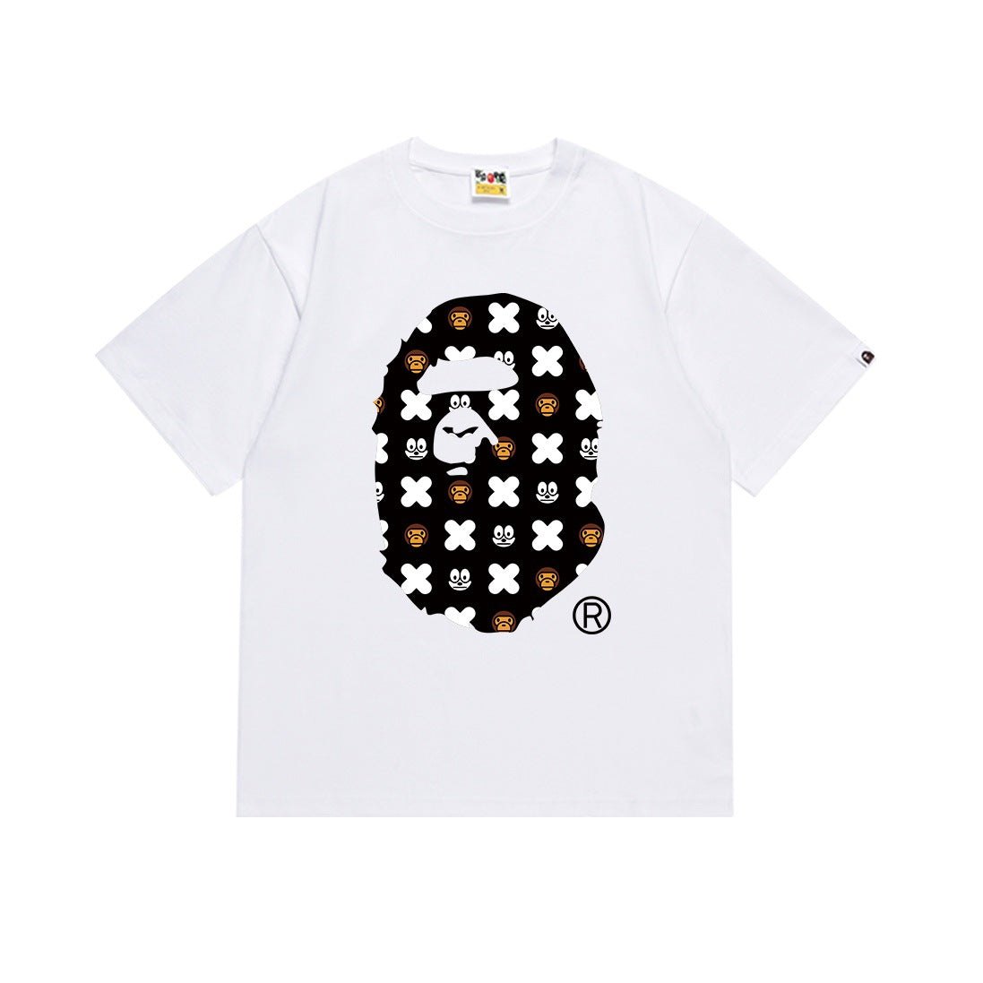 Bape Multi‑Camo Ape Head Graphic Oversized Tee Streetwear Unisex