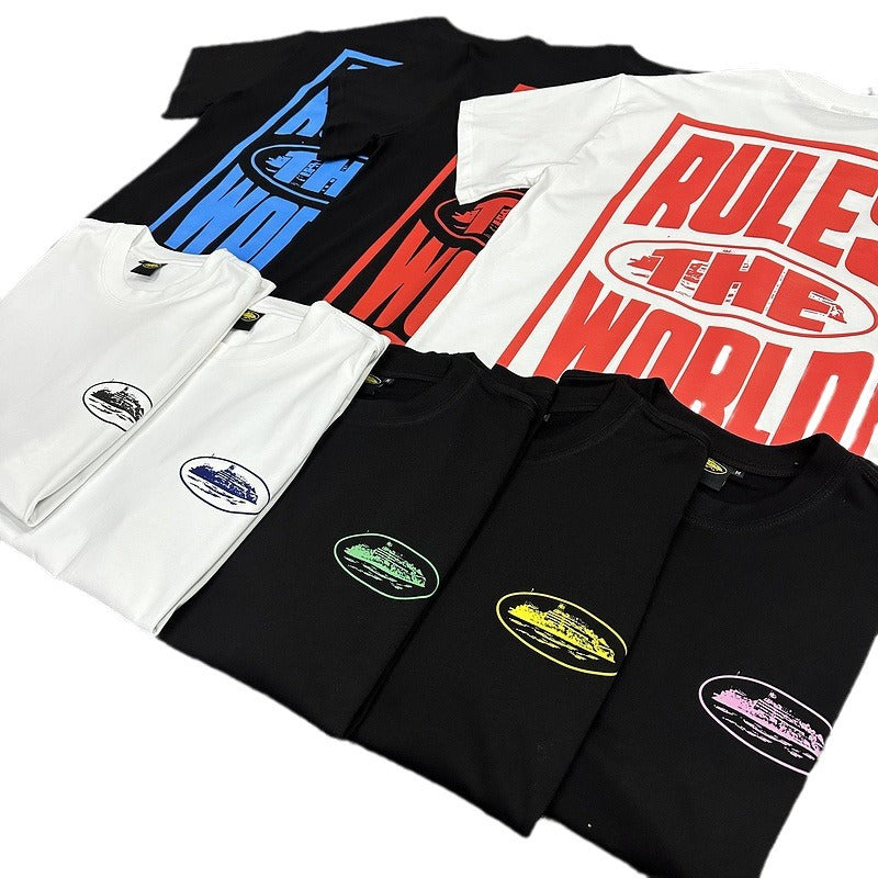 Corteiz Alcatraz Logo Letter Crew Neck Short Sleeve T‑Shirt Unisex