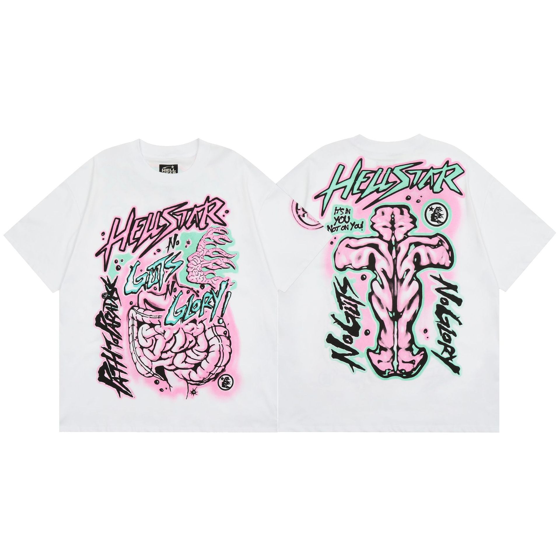 Hellstar Multi‑Graphic Print Crew Neck Short Sleeve Tee Unisex