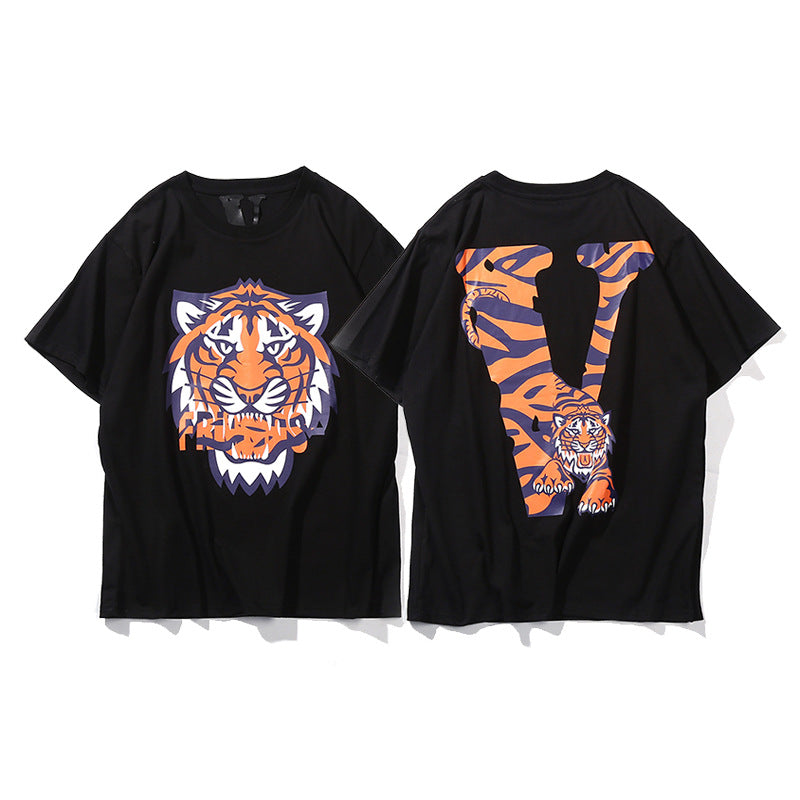 Vlone Big V Letter Graphic Print Short Sleeve Tee Streetwear Unisex