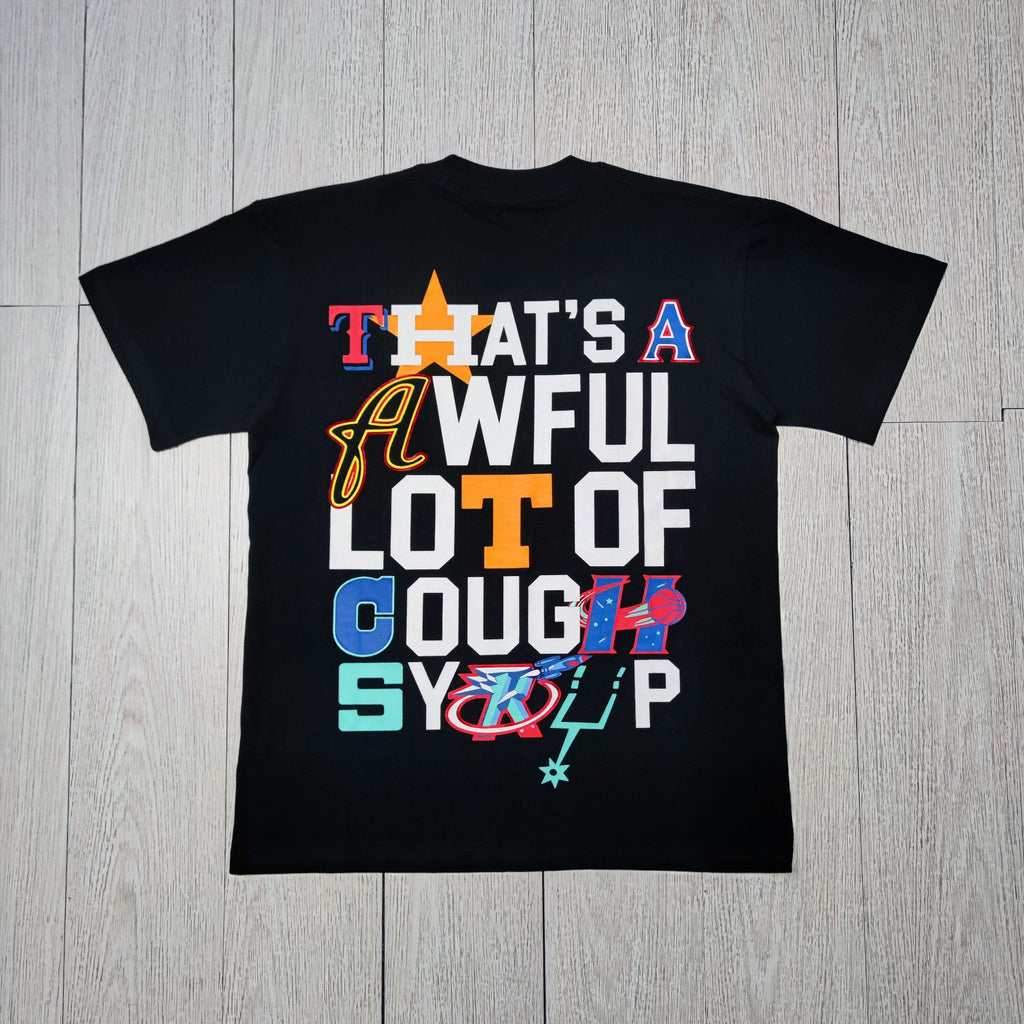 ALOCS Cough Syrup Letter Graphic Short Sleeve Tee Streetwear Unisex