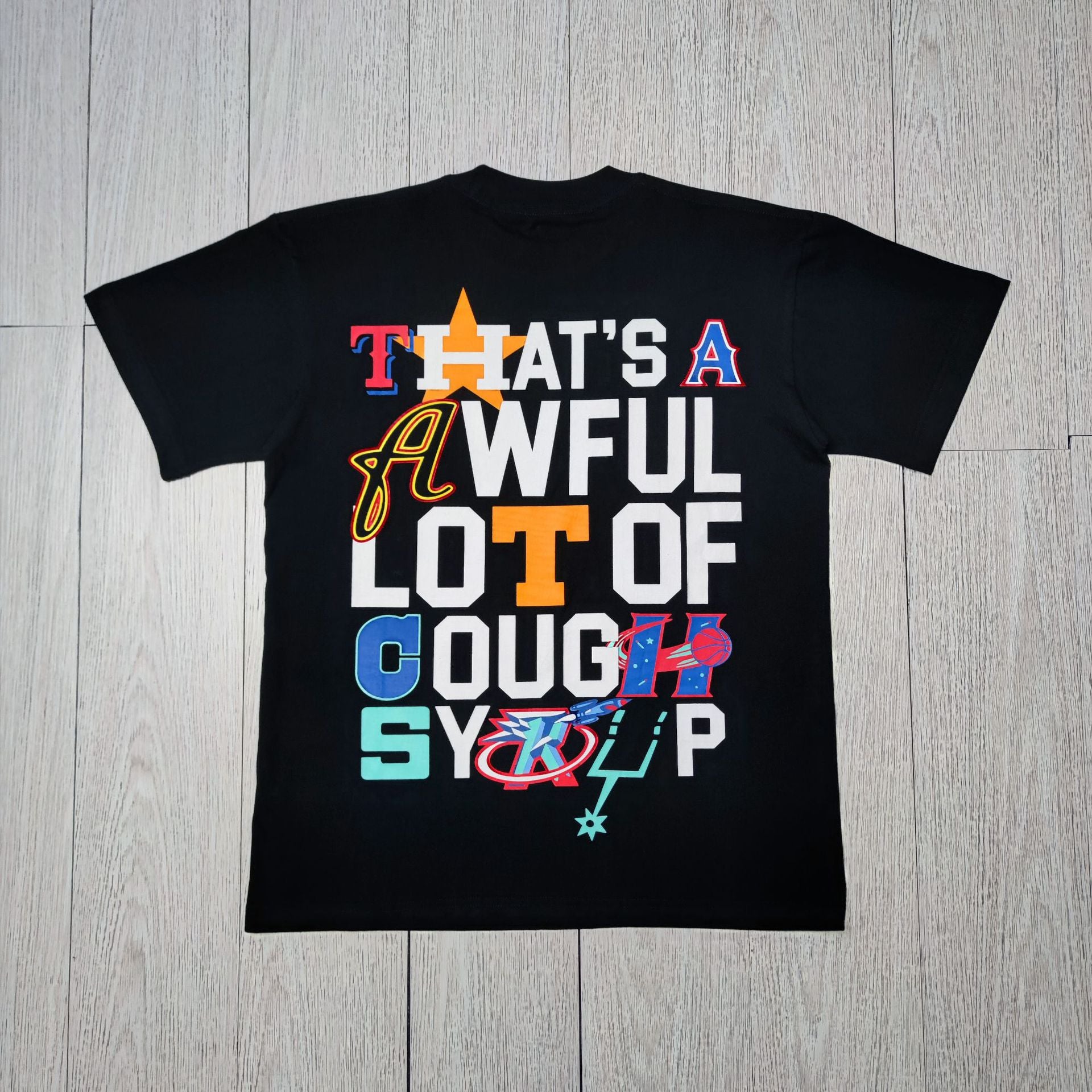 ALOCS Cough Syrup Letter Graphic Short Sleeve Tee Streetwear Unisex