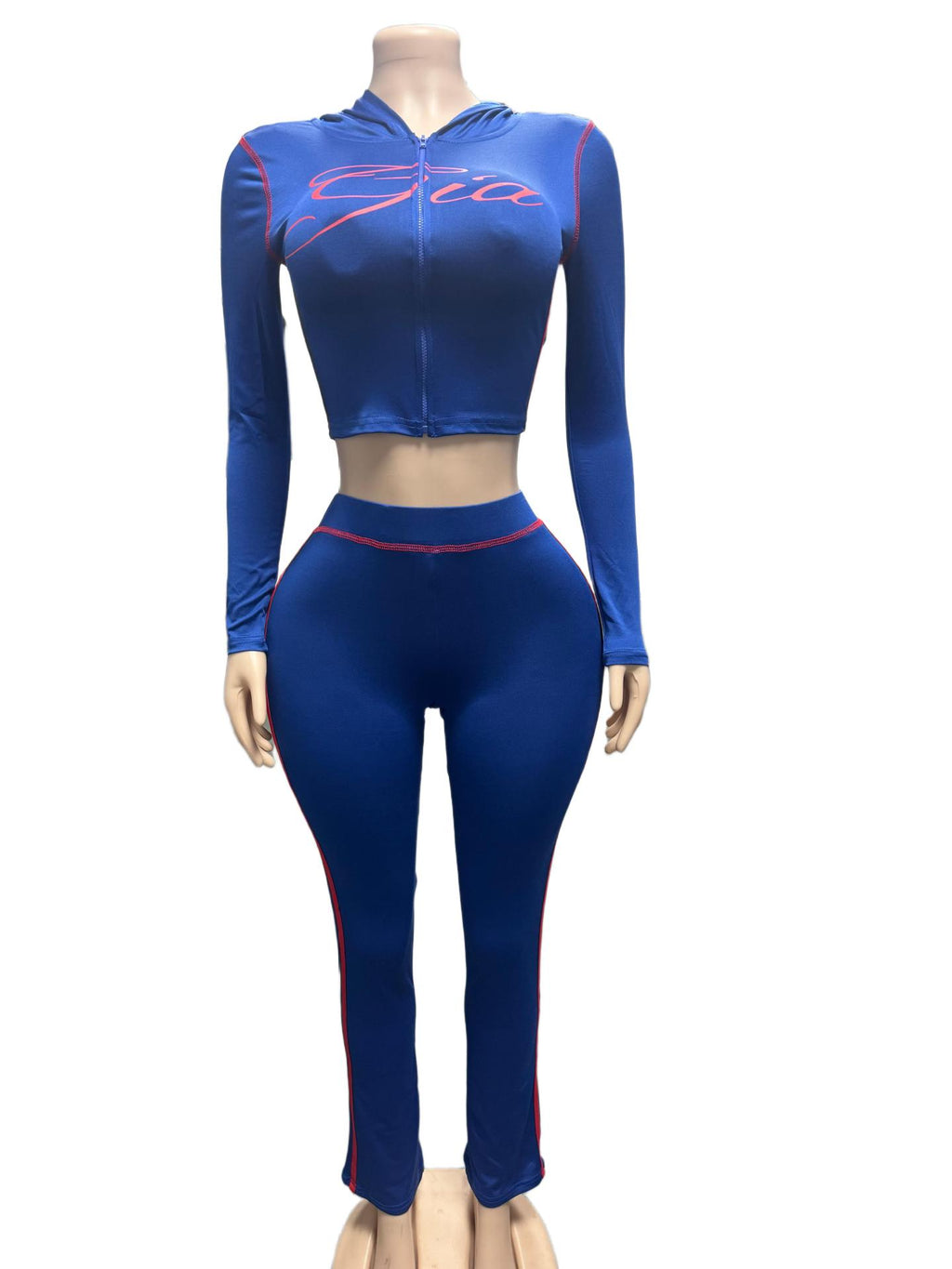 I.AM.GIA Contrast Trim Zip Hoodie Pants 2 Piece Set Women