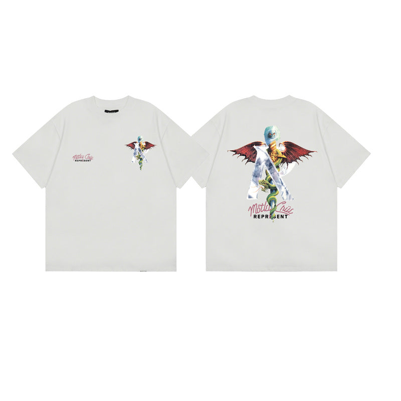 Represent Shark Washed Graphic Oversized Tee Streetwear Unisex