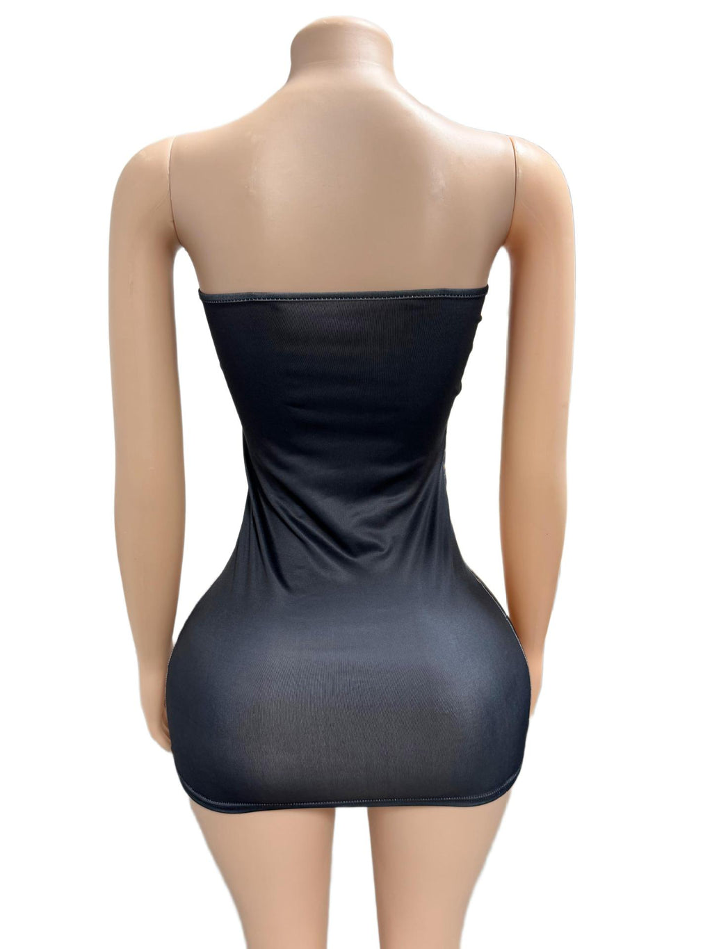 Vintage Tattoo Graphic Print Strapless Bodycon Mini Dress Women