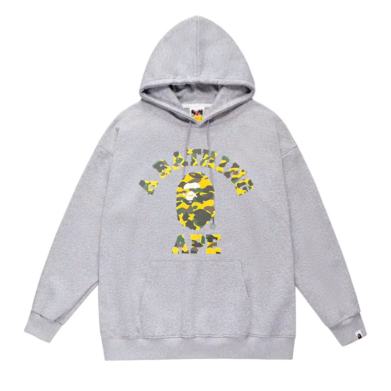 BAPE Ape Head Graphic Hoodie Camo Print Loose Cotton Pullover