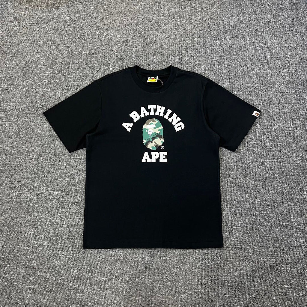 BAPE Classic Camo Ape Head Letter Print Loose Unisex Casual T-Shirt