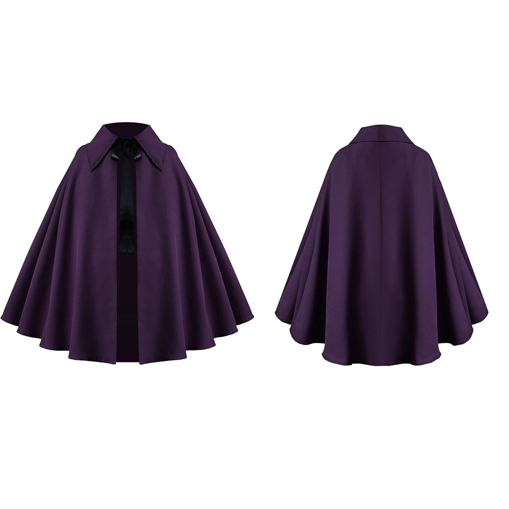 Halloween Medieval Short Cape Stand Collar Multi‑Color Cosplay Cloak