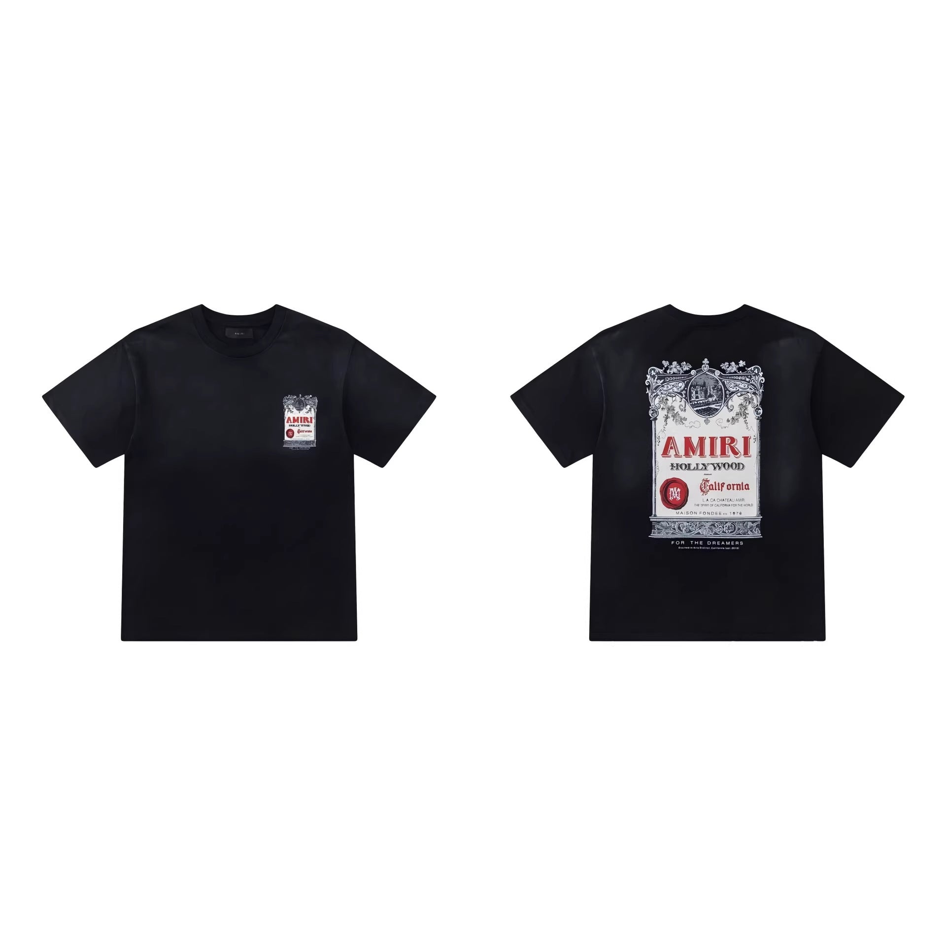 Amiri Club Letter Print Crew Neck Unisex T Shirt