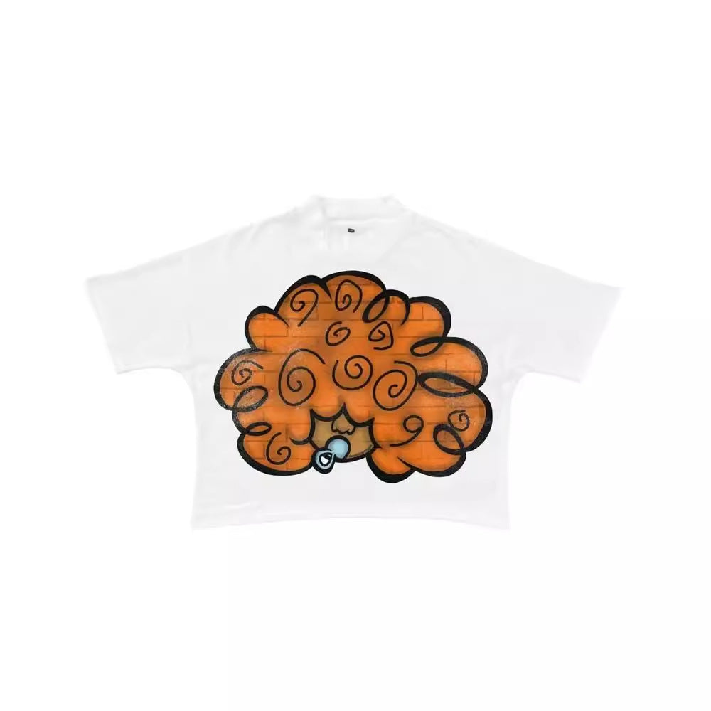 Madhand Style Y2K Black Cartoon Graphic Unisex Oversized Streetwear Cotton Tee
