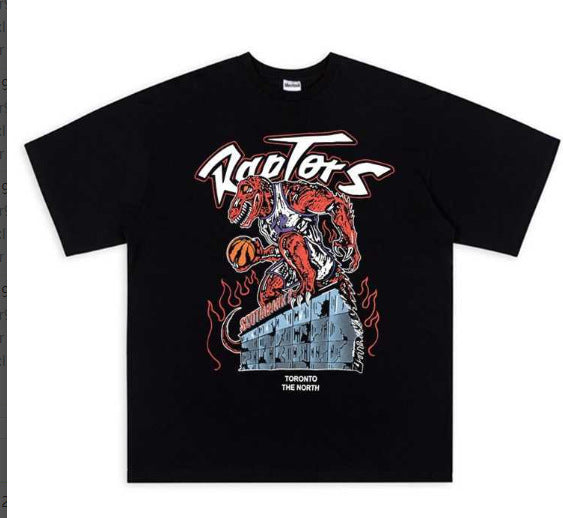 Vintage NBA Team Skelett Grafik Unisex Oversized Streetwear Baumwoll T-Shirt
