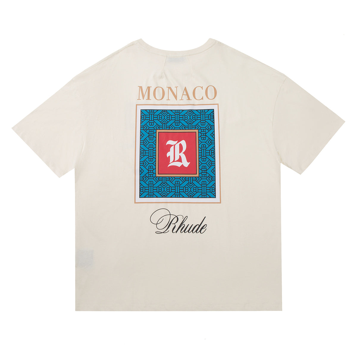 Rhude Graphic Tees Vintage High Street Loose Couple Crew Neck T-Shirt