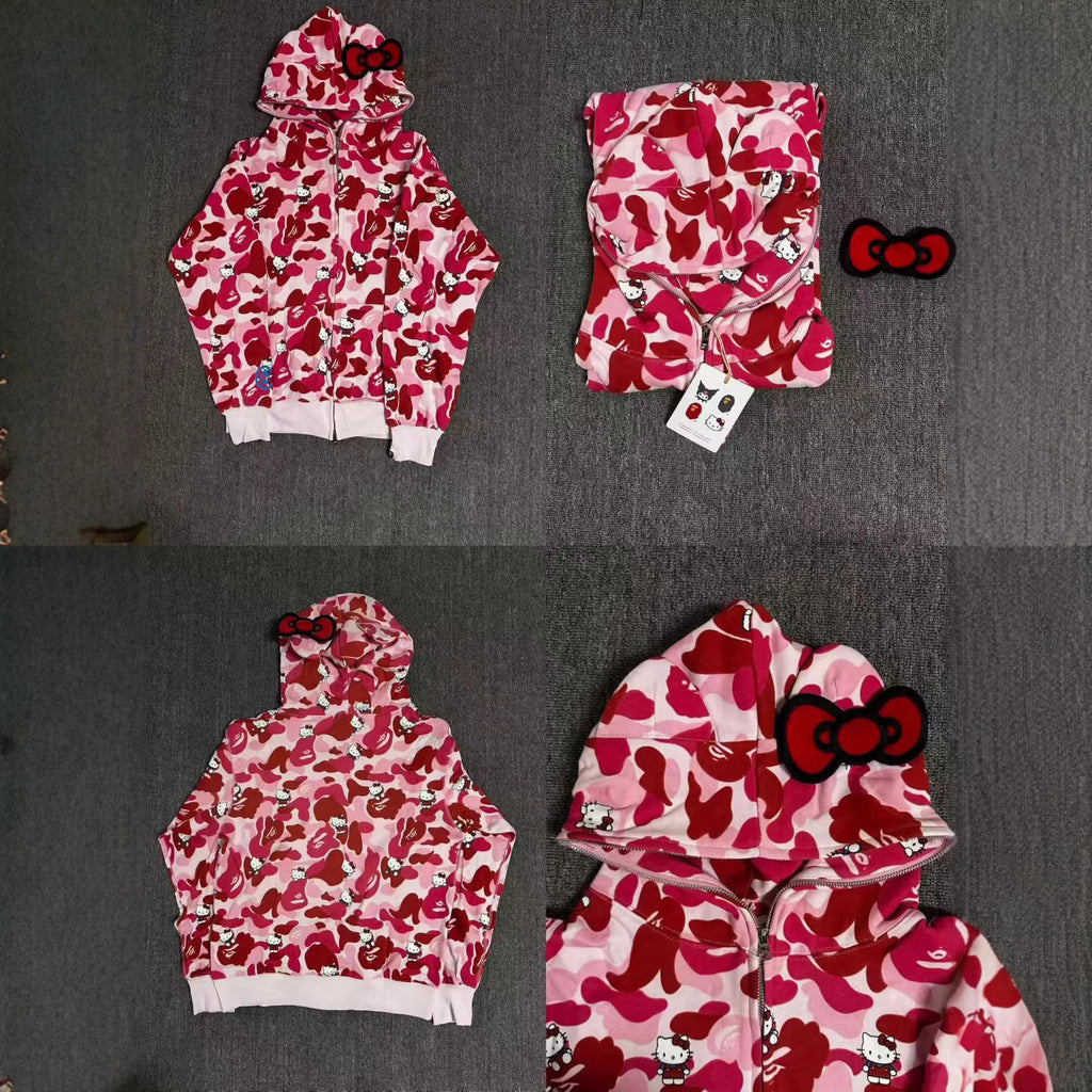 BAPE x Sanrio Hello Kitty Kuromi Camo Full Zip Hoodie