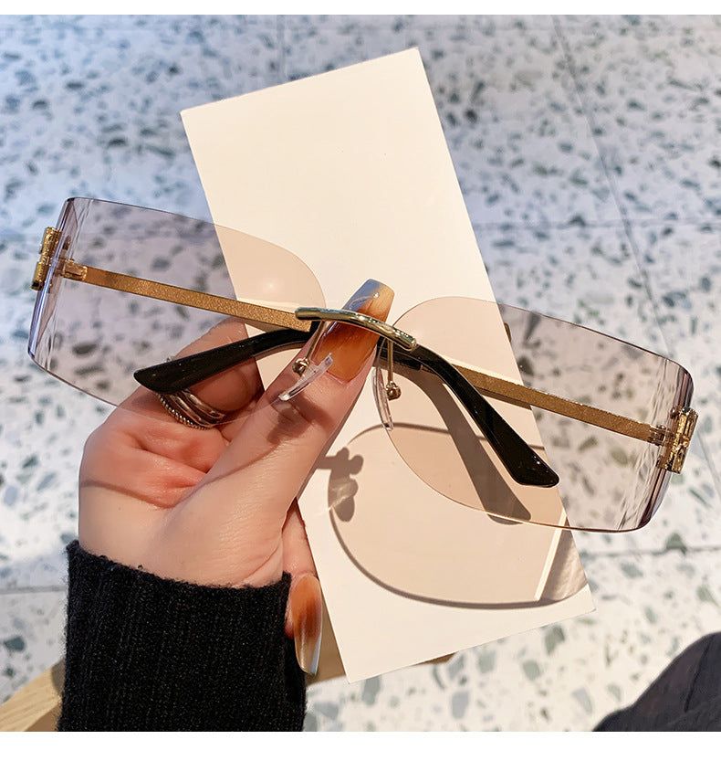 Miu Miu MU 54YS Y2K Rimless Gradient Narrow Frame Womens Sunglasses