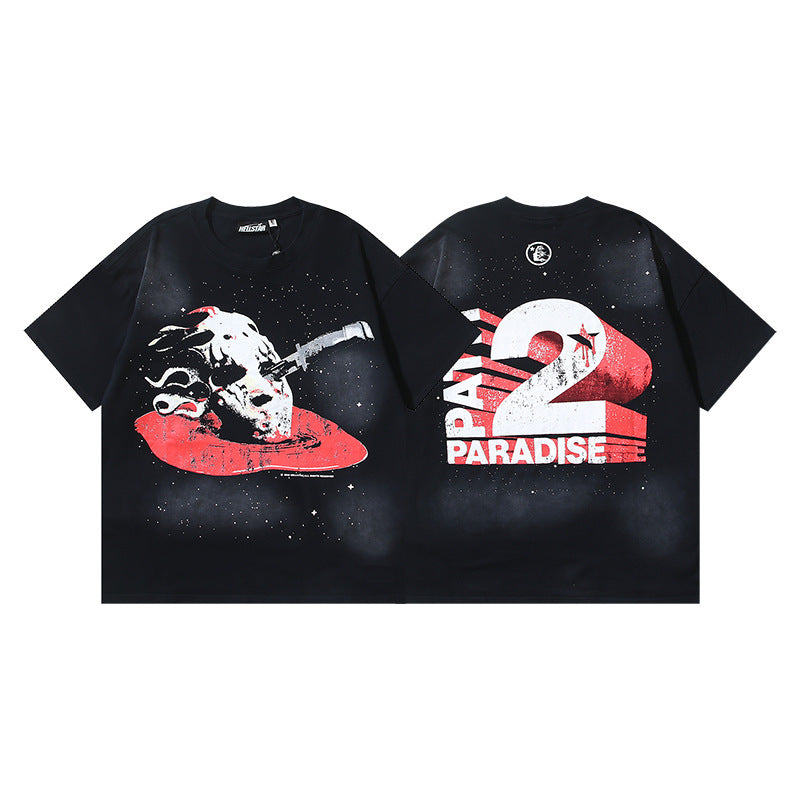 Hellstar Multi‑Graphic Print Crew Neck Short Sleeve Tee Unisex