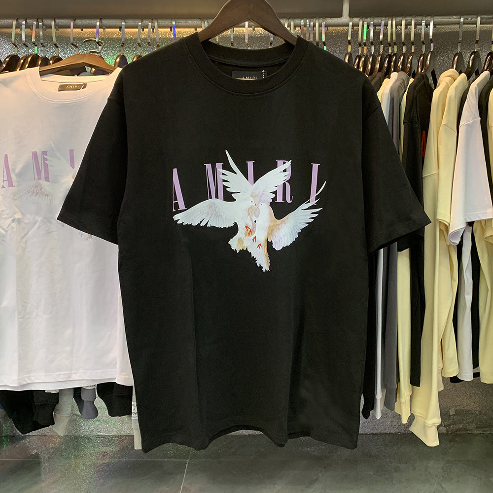 Amiri Peace Dove Graphic Oversized Tee Streetwear Unisex