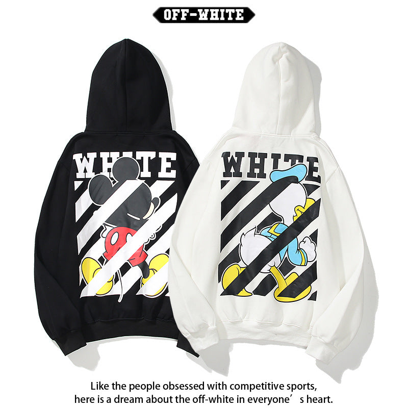 Off White Arrow Graphic Print Hoodie Streetwear Unisex