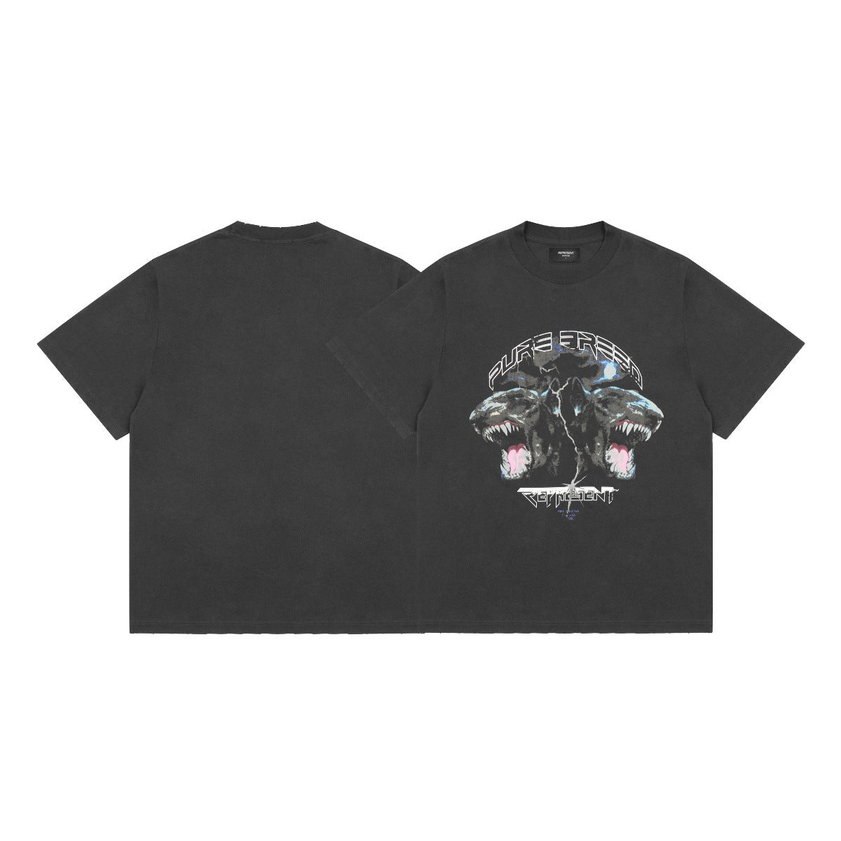 Represent Shark Washed Graphic Oversized Tee Streetwear Unisex