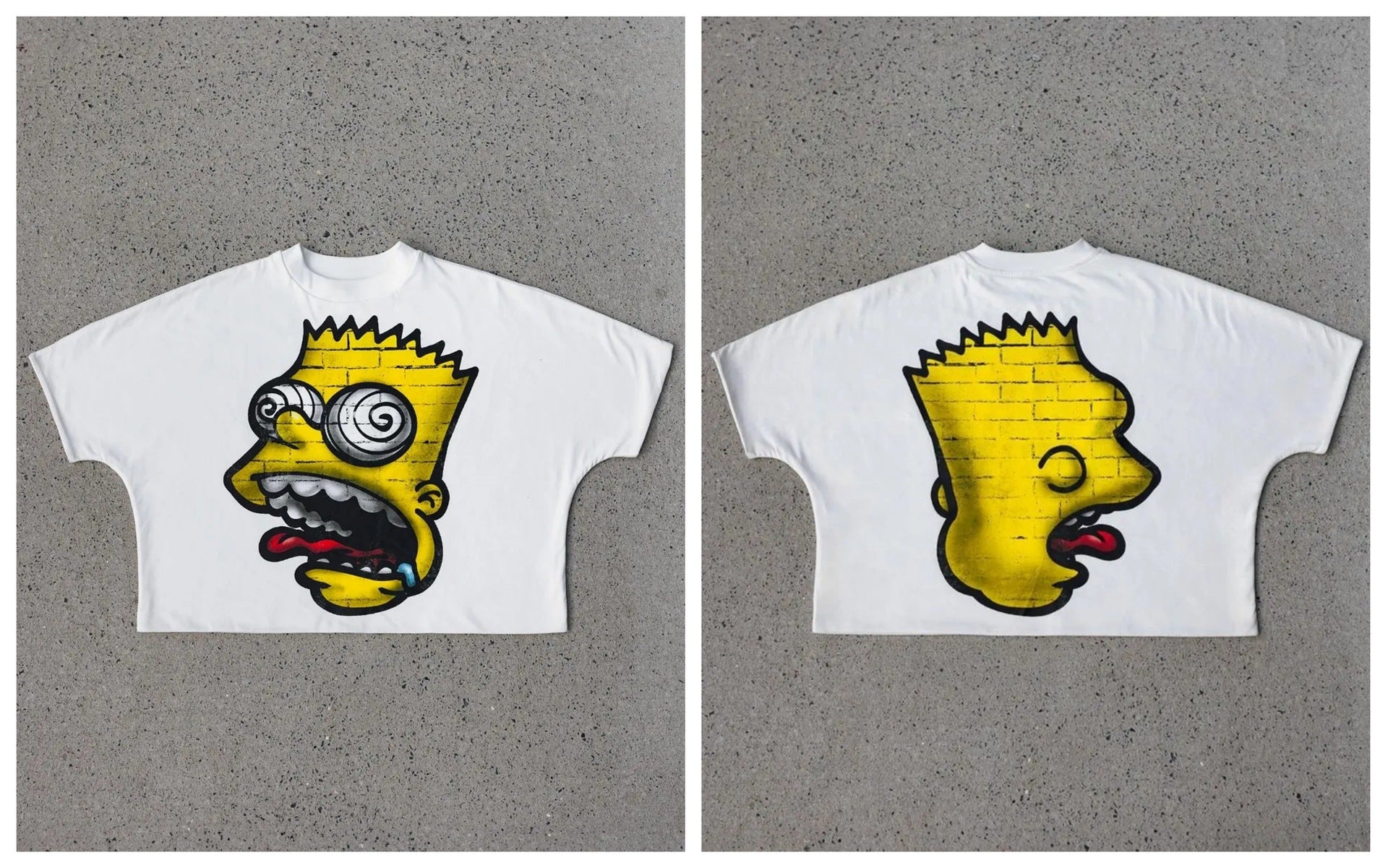 Revealmyfear Y2K Double Sided Cartoon Oversized Vintage Baumwoll-T-Shirt