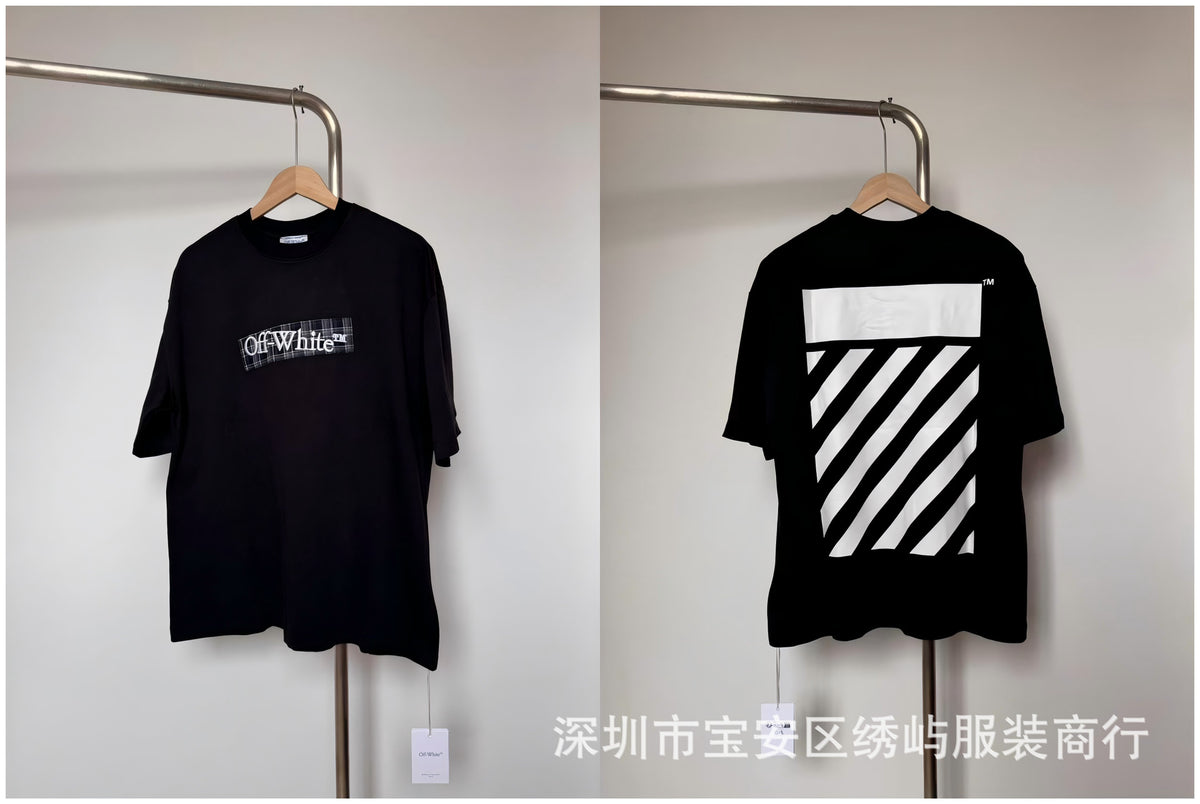 Off White Arrow Print Crew Neck Short Sleeve T Shirt Unisex