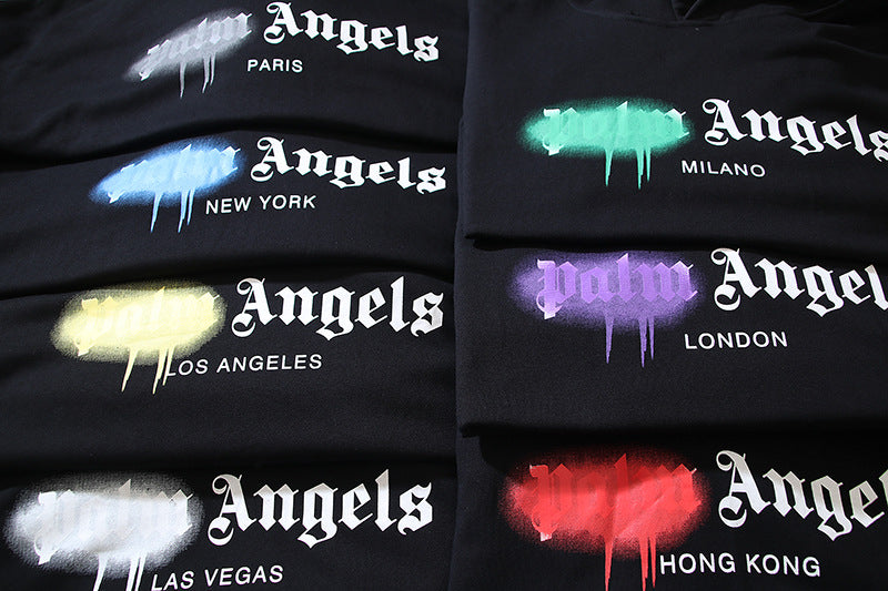 Palm Angels Las Vegas Sprayed Logo Hoodie Streetwear Pullover