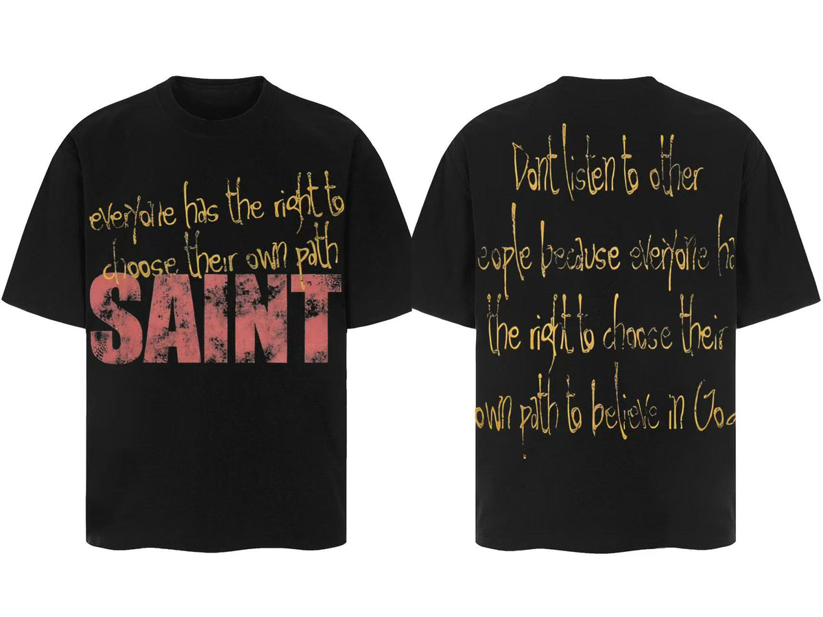 Saint Michael Vintage Multi‑Graphic Oversized Tee Streetwear Unisex