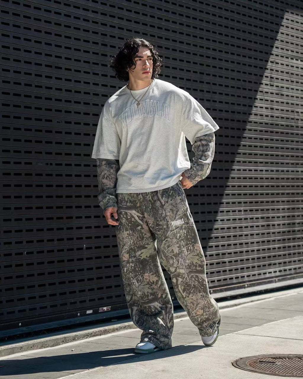 YOUNGLA 2133 Tree Camo Baggy Sweats