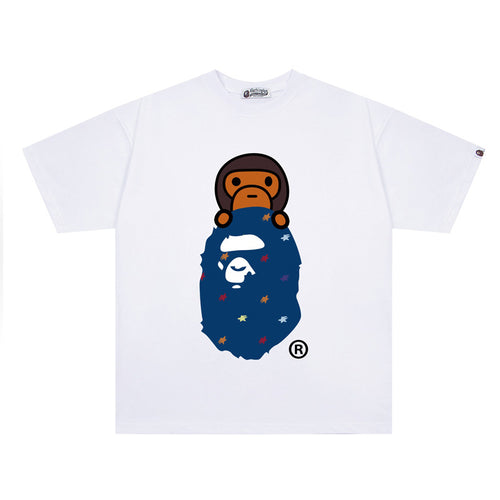 BAPE Ape Head Shark Print Unisex Casual T-Shirt